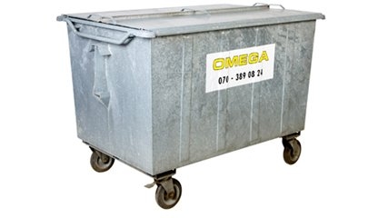 Omega Containers - 1300 liter rolcontainer staal